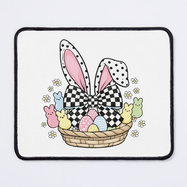 Item preview, Checkered Easter Bunny Pink Coquette Bow Retro Aesthetic Spring Gift designed and sold by YBsahadow.