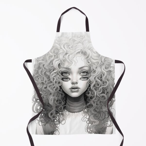 Item preview, Gothic witch girl head portrait with curly hair and four eyes designed and sold by YBsahadow.