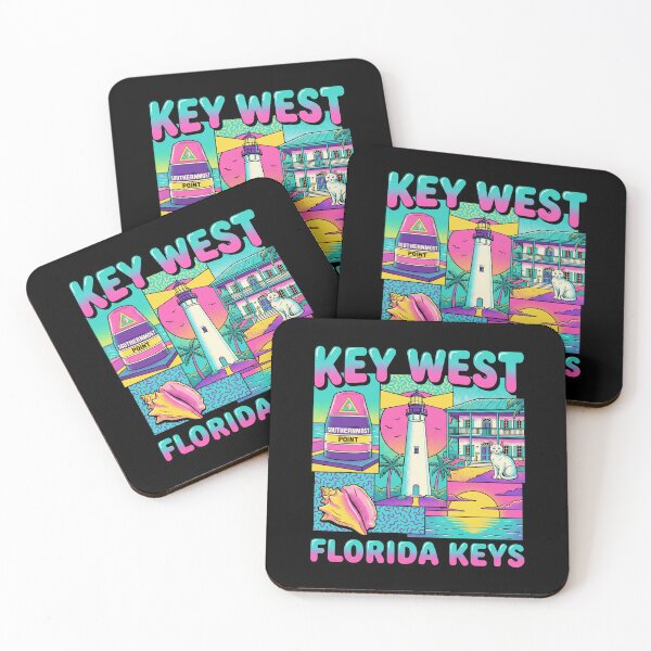 Item preview, Vintage 90s Key West Florida Vintage Retro Sunset Hemingway CatsMallory Square Travel Souvenir designed and sold by Milasneeze.