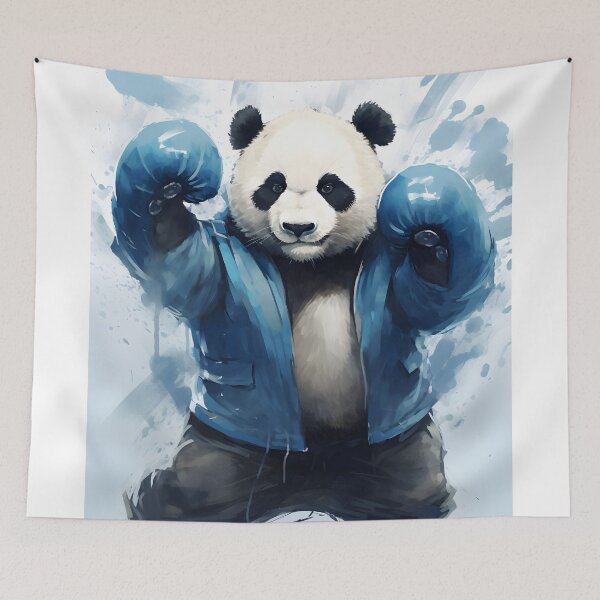 Item preview, Boxing Panda Are You Ready Funny Blue Watercolor Panda Fighter Gift designed and sold by YBsahadow.