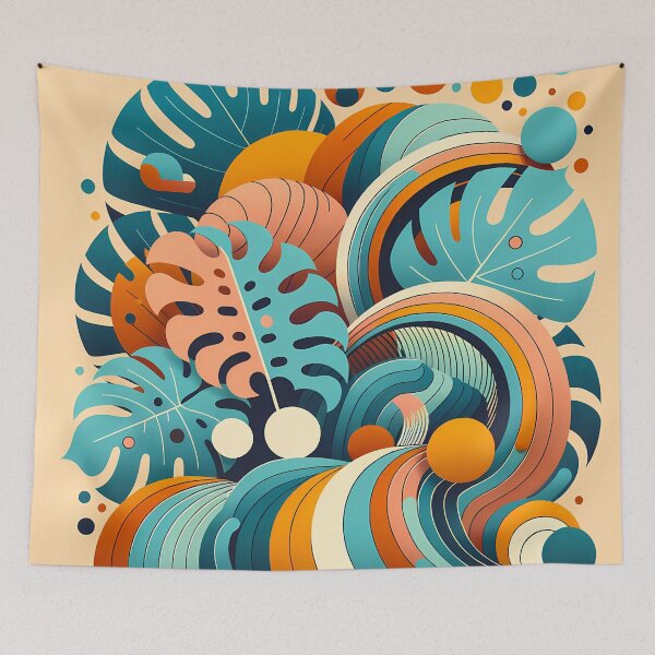 Item preview, Abstract Tropical Leaf Swirls designed and sold by InkSmithery.