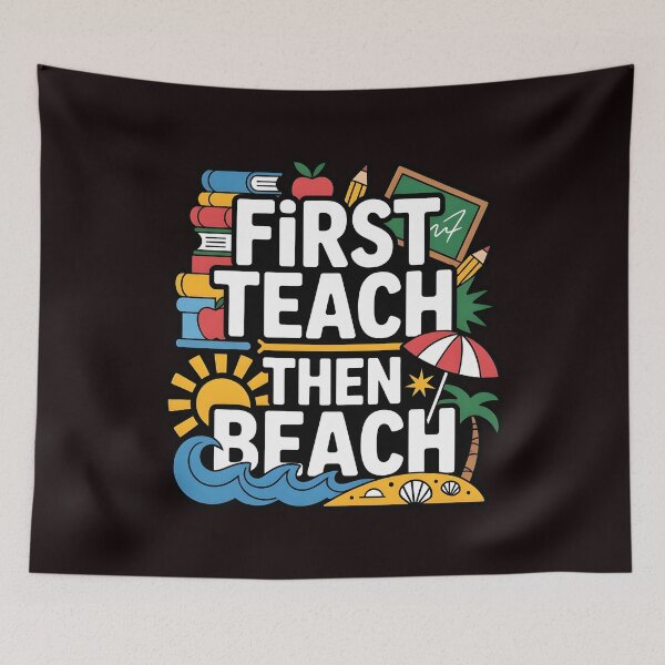Item preview, First Teach Then Beach Funny Teacher – Summer Break Teacher Off Duty Humor designed and sold by Redgiant87x.