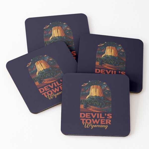 Item preview, Devil's Tower Wyoming National Monument Retro Sci-Fi Art designed and sold by LinaValearte.