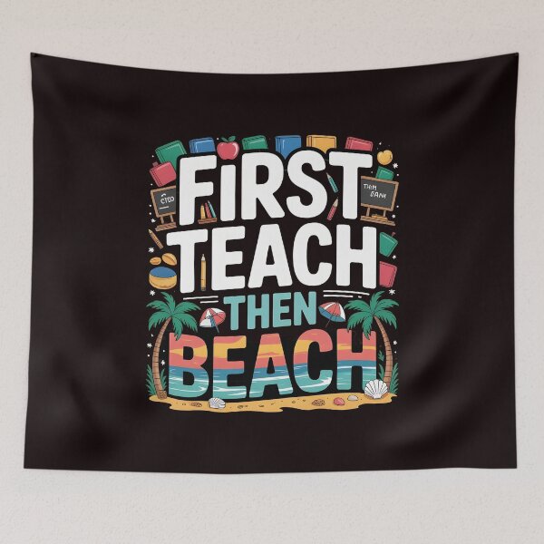 Item preview, First Teach Then Beach Funny Teacher – Hello Summer Teacher Vacation designed and sold by Redgiant87x.