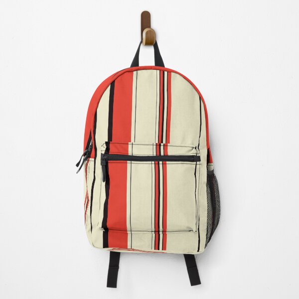 Item preview, Bold Red, Black and Beige Vertical Stripes – Retro Modern Minimalist Pattern designed and sold by WildHugeDot.