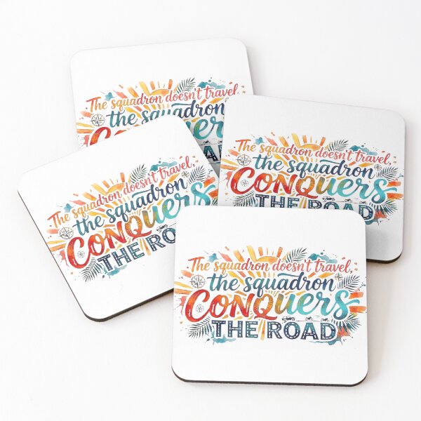 Item preview, The Squadron Conquers the Road - Watercolor Adventure Typography Design designed and sold by VibranPalette.