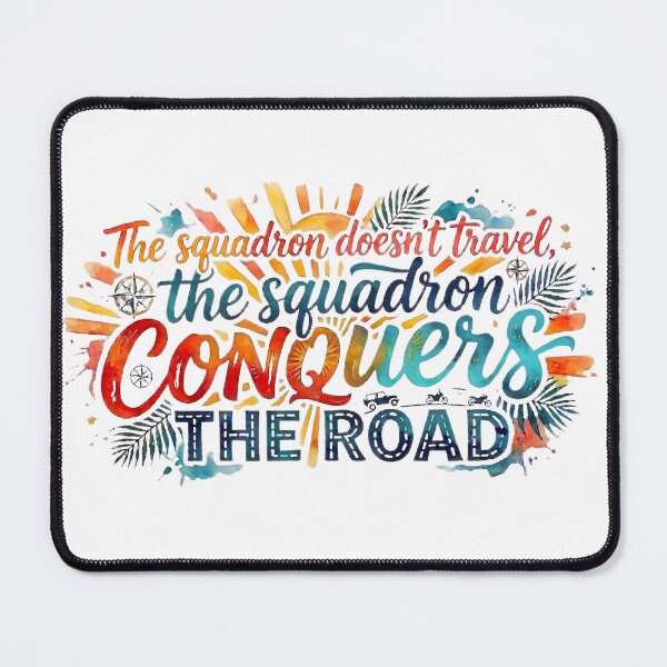 Item preview, The Squadron Conquers the Road - Watercolor Adventure Typography Design designed and sold by VibranPalette.