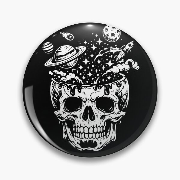 Item preview, Cosmic Mind Skull – Cartoon Space Explosion Illustration designed and sold by EmesWorks.