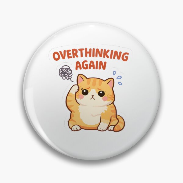 Artikelvorschau, Katzenaufkleber zum Nachdenken – lustig, nachvollziehbar, Kawaii-Stimmung entworfen und verkauft von Luxers Sticker Shop.