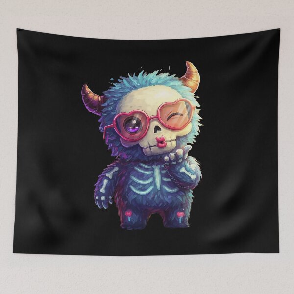 Item preview, Frankenpetz Heart-Eyed Monster - Blow Kisses Neon Skeleton Chibi #03 designed and sold by Frankenpetz.