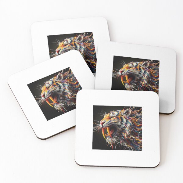 Item preview, Vibrant Abstract Tiger Head – Colorful Wild Animal Art designed and sold by ZolaDesings.