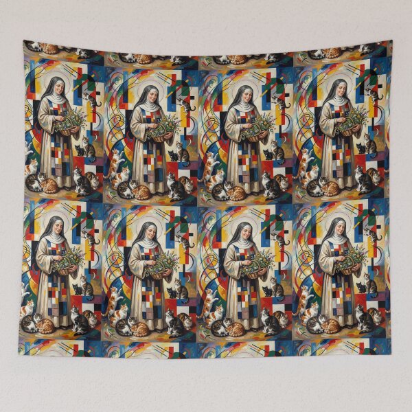 Item preview, Saint Gertrude of Nivelles with cats. designed and sold by Natalia-Vlad.