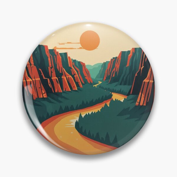 Item preview, Grand Canyon Serenity - Vintage Retro Style River Landscape Poster designed and sold by fotoNoz.