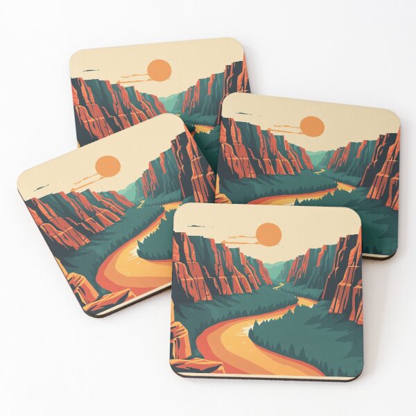 Item preview, Grand Canyon Serenity - Vintage Retro Style River Landscape Poster designed and sold by fotoNoz.