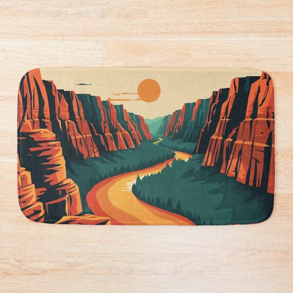 Item preview, Grand Canyon Serenity - Vintage Retro Style River Landscape Poster designed and sold by fotoNoz.
