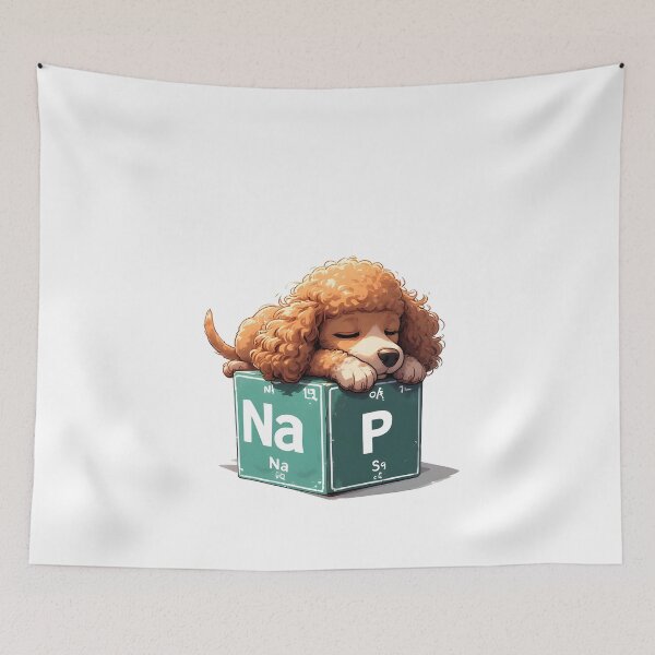 Item preview, Nap Chemistry Pun Poodle – Periodic Table Science Humor designed and sold by owi-art.