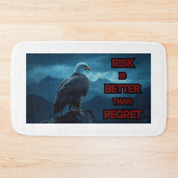Item preview, Risk Over Regret - Powerful Bald Eagle Motivational Quote Art designed and sold by fotoNoz.