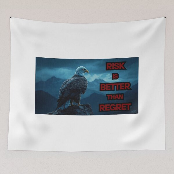 Item preview, Risk Over Regret - Powerful Bald Eagle Motivational Quote Art designed and sold by fotoNoz.