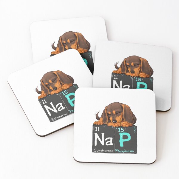 Item preview, Nap Chemistry Pun Dachshund – Periodic Table Science Humor designed and sold by owi-art.