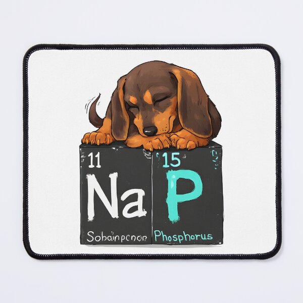 Item preview, Nap Chemistry Pun Dachshund – Periodic Table Science Humor designed and sold by owi-art.