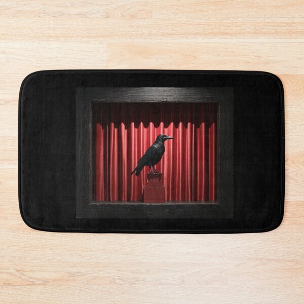 Item preview, Raven On Stage - Framed Red Curtain Theatre Aesthetic Gothic Decor designed and sold by fotoNoz.