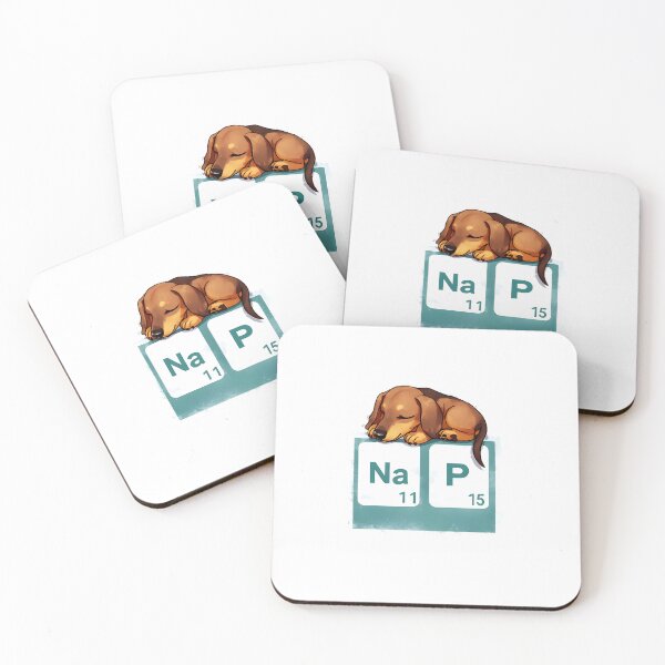 Item preview, Nap Chemistry Pun Dachshund – Periodic Table Science Humor designed and sold by owi-art.