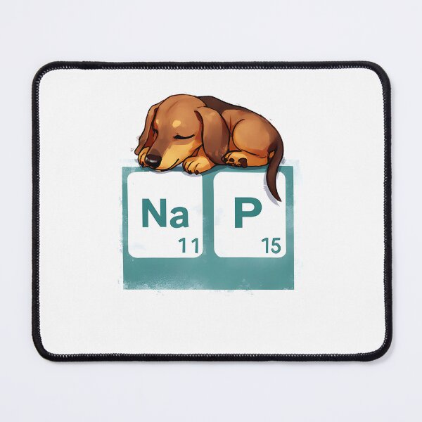 Item preview, Nap Chemistry Pun Dachshund – Periodic Table Science Humor designed and sold by owi-art.