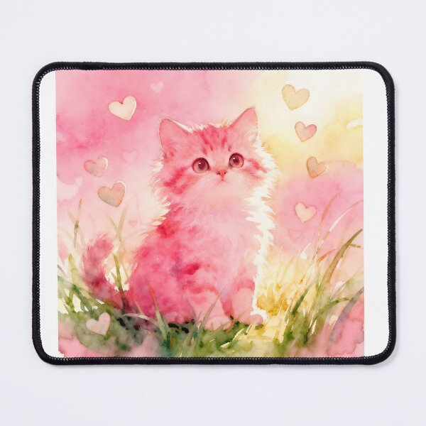 Item preview, Pink Kitten in a Meadow designed and sold by Shelley Loewnau-Jones Studio.