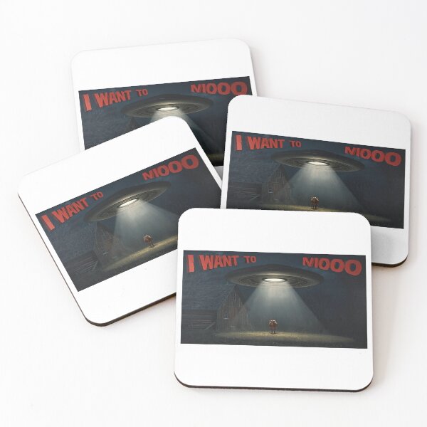 Item preview, I Want To Mooo - Funny Cow Abduction UFO Parody Art designed and sold by fotoNoz.