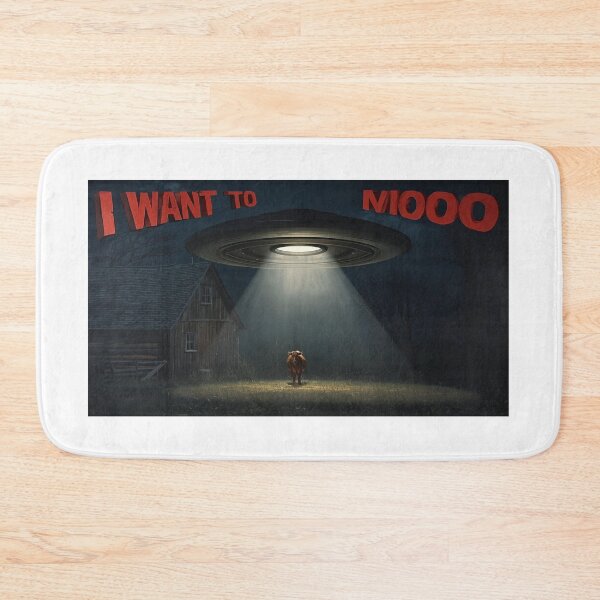 Item preview, I Want To Mooo - Funny Cow Abduction UFO Parody Art designed and sold by fotoNoz.
