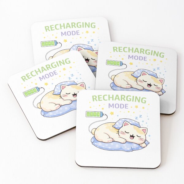 Item preview, Recharging Mode Cat ?? | Cute Lazy Kawaii Sleeping Cat designed and sold by Kawaii Cosmos Cats.