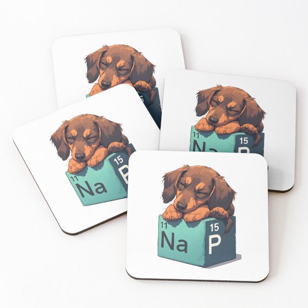 Item preview, Nap Chemistry Pun Dachshund – Periodic Table Science Humor designed and sold by owi-art.