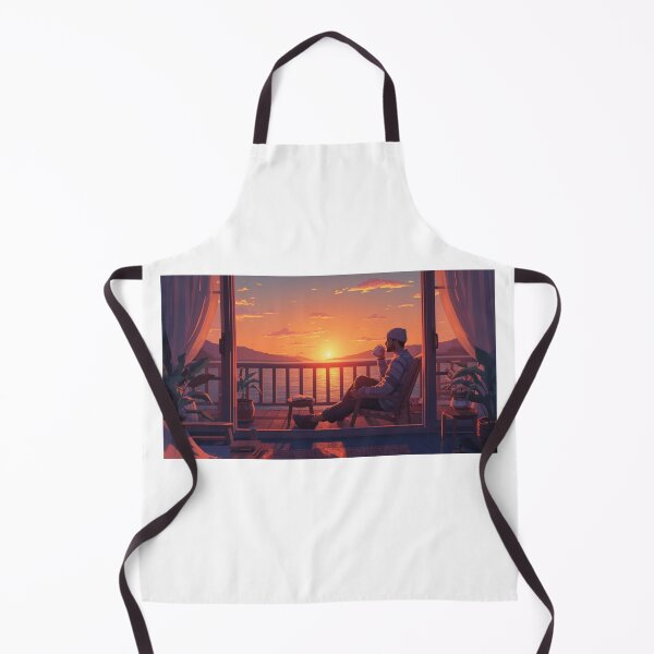 Item preview, Golden Hour Balcony Vibe - Cozy Lofi Guy with Coffee and Book designed and sold by fotoNoz.