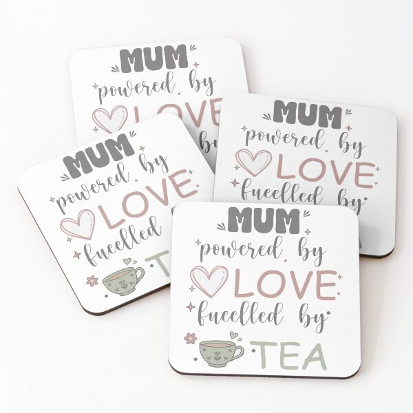 Item preview, Cute Tea Lover Mum Typography Design with Hearts designed and sold by FrostedCanvas.