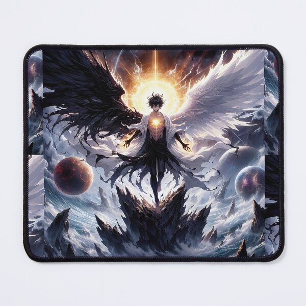 Item preview, Cosmic Duality: The Celestial Half-Angel Half-Demon Anime God of the Abyss designed and sold by MouradStudio.