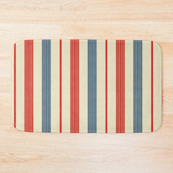 Item preview, Textured Retro Vertical Stripes – Red, Blue and Cream Woven Pattern Design designed and sold by WildHugeDot.