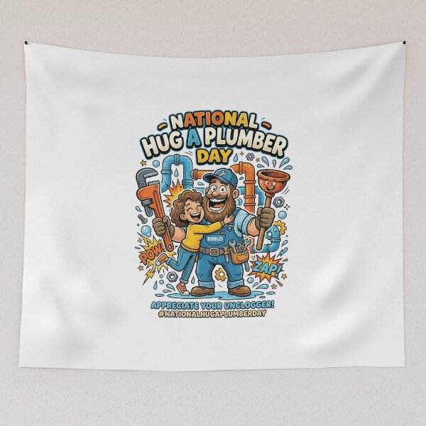 Item preview, National Hug a Plumber Day designed and sold by  ViralVisionsCreating .