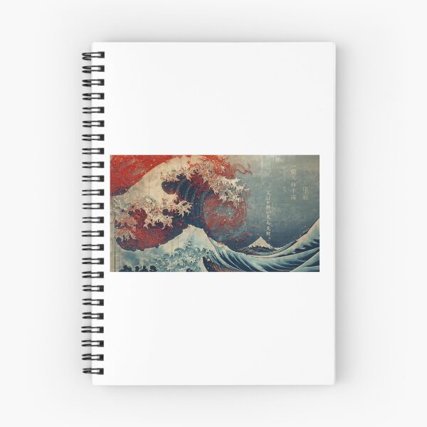 Item preview, The Great Wave of Red Threads - Modern Japanese Wall Art - Hokusai Style designed and sold by fotoNoz.