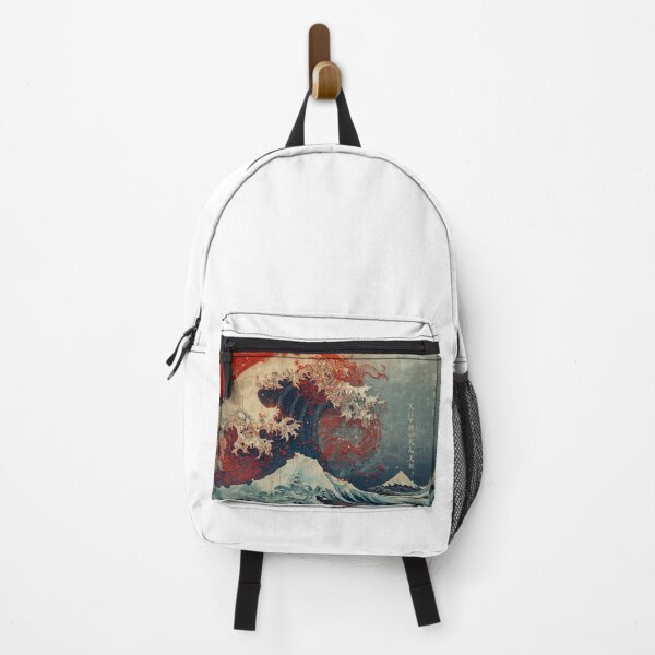 Item preview, The Great Wave of Red Threads - Modern Japanese Wall Art - Hokusai Style designed and sold by fotoNoz.