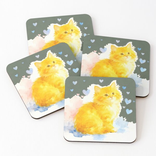 Item preview, Yellow Valentine Kitten designed and sold by Shelley Loewnau-Jones Studio.