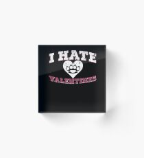 Anti Valentines Day Party I Hate Valentines Brass Knuckles Acrylic Block