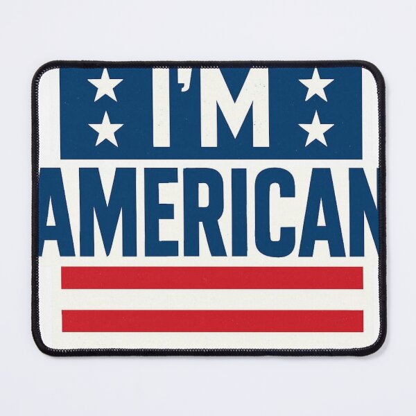Item preview, I'm American – Bold Patriotic Red White Blue Sticker designed and sold by DzA-stickers.