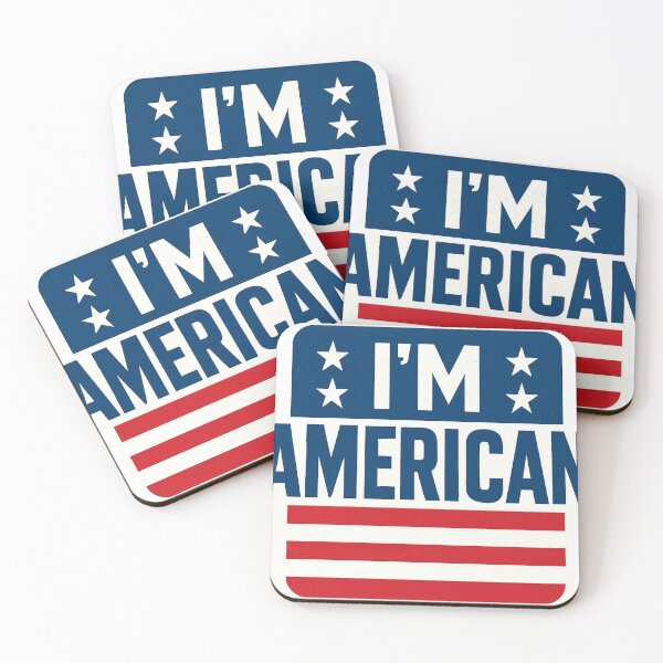 Item preview, I'm American – Bold Patriotic Red White Blue Sticker designed and sold by DzA-stickers.