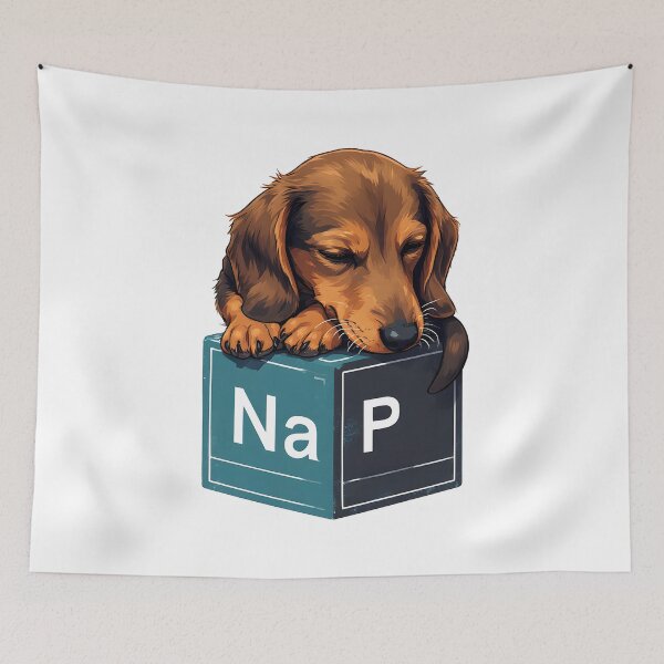 Item preview, Nap Chemistry Pun Dachshund – Periodic Table Science Humor designed and sold by owi-art.