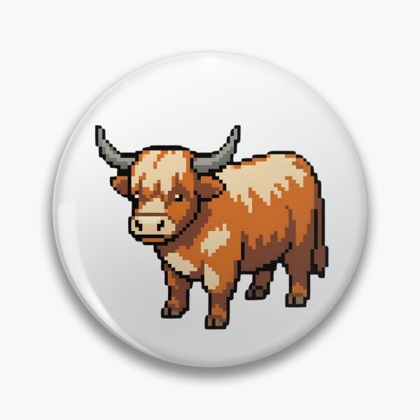 Item preview, 8-bit Highland Cow designed and sold by 8-bit Ark.