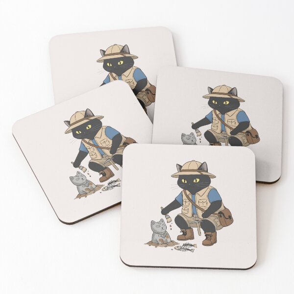 Item preview, Archaeologist Explorer Black Cat Digging Ancient Artifacts designed and sold by Cipher & Soul.