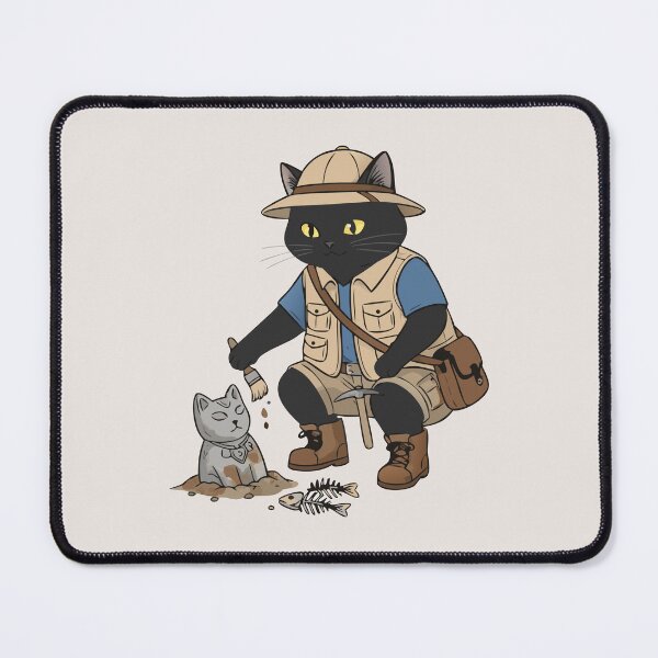 Item preview, Archaeologist Explorer Black Cat Digging Ancient Artifacts designed and sold by Cipher & Soul.