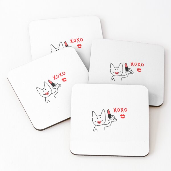 Item preview, XOXO Cat Sticker | Cute Kawaii Cat with Lipstick | Flirty Cat Meme | Cute Aesthetic Sticker designed and sold by lazydayz16.