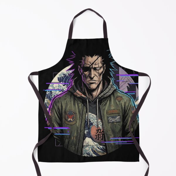 Item preview, Spiky Black Hair Eyepatch Warrior Fan Art – Ragged Haori Berserker Design designed and sold by Senpaiwaves.