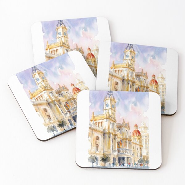 Item preview, Valencia City Hall Watercolor Spain designed and sold by caracatita75.